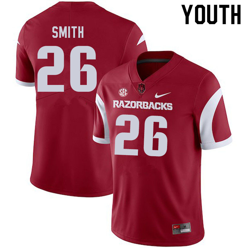 Youth #26 Micahh Smith Arkansas Razorbacks College Football Jerseys Sale-Cardinal